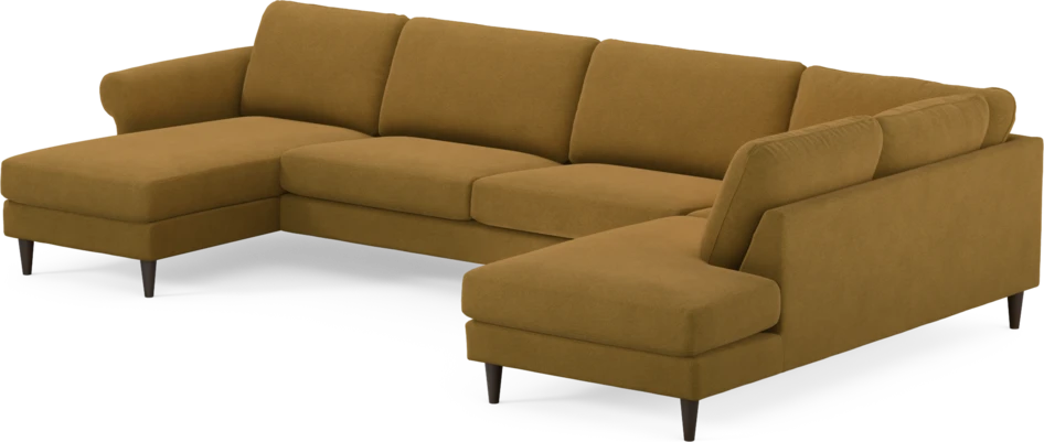Bridge - 3-sits soffa med schäslong vänster och divan höger - Gul