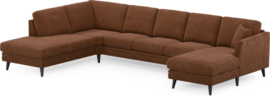 Eden - 3-sits soffa med divan vänster och schäslong höger - Orange