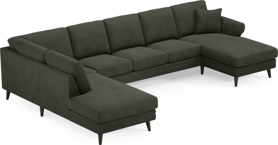 Eden - 3-sits soffa med divan vänster och schäslong höger - Grön