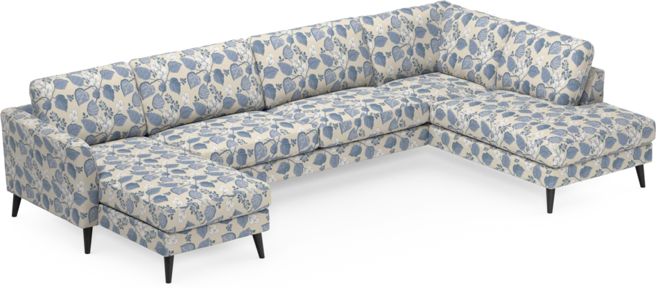 Bridge - 3-sits soffa med schäslong vänster och divan höger - Blå