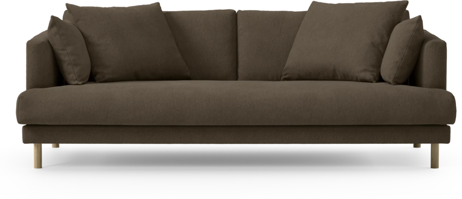 Harper - 3-sits soffa, hel dyna - Brun