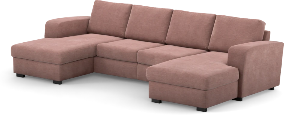 Friday - 2-sits soffa med två schäslonger - Rosa