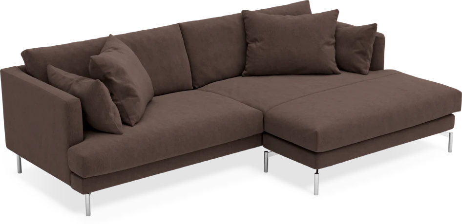 Harper - 4-sits med schäslong XL höger - Brun