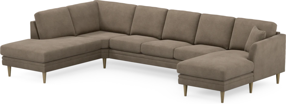 Eden - 3-sits soffa med divan vänster och schäslong höger - Brun