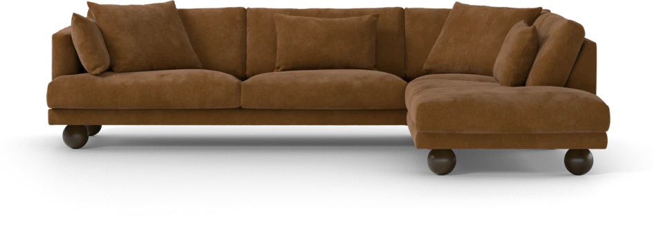Harper - 3-sits soffa med divan höger - Orange