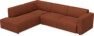 Ruby - 2-sits soffa med divan vänster - Röd
