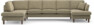 Eden - 3-sits soffa med divan vänster och schäslong höger - Beige