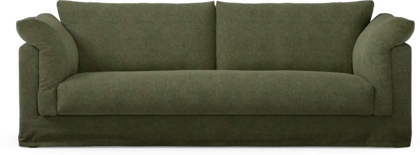 Cherrie - 3-sits soffa, hel dyna och kappa - Grön