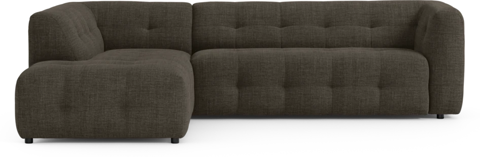Bella - 3-sits soffa med divan vänster - Brun