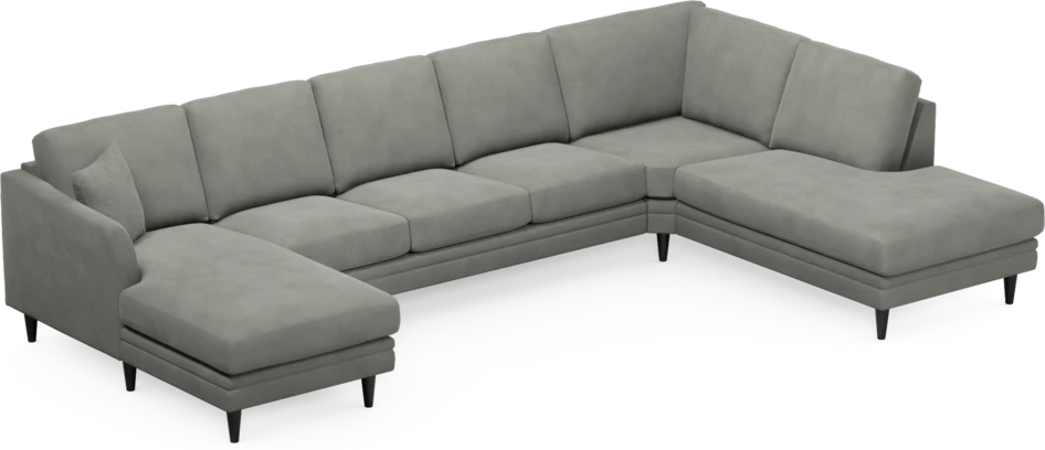 Eden - 3-sits soffa med schäslong vänster och divan höger - Grå