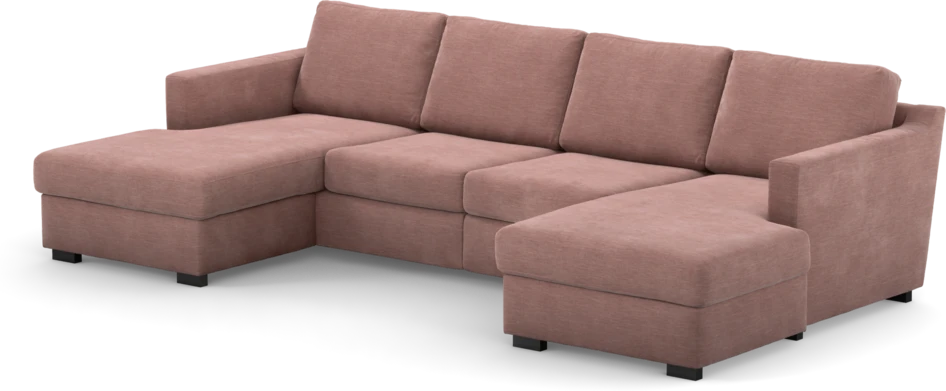 Friday - 2-sits soffa med två schäslonger - Rosa