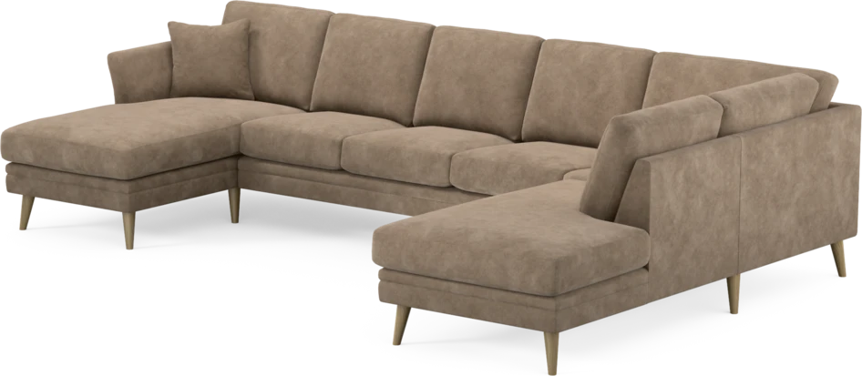 Eden - 3-sits soffa med schäslong vänster och divan höger - Beige