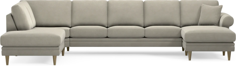 Eden - 3-sits soffa med divan vänster och schäslong höger - Brun