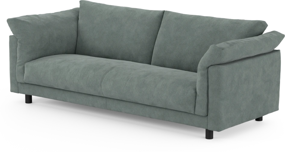 Cherrie - 3-sits soffa, hel dyna, fast klädsel - Blå