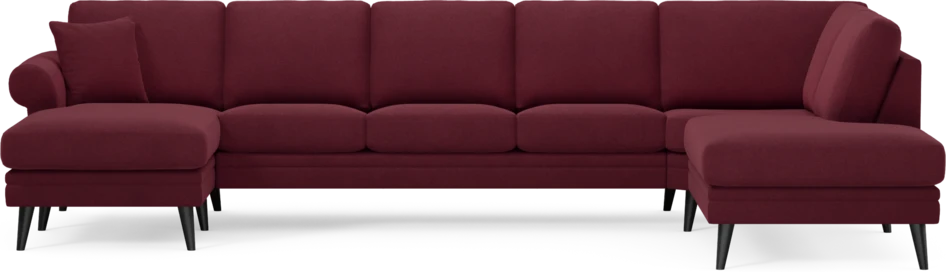 Eden - 3-sits soffa med schäslong vänster och divan höger - Röd