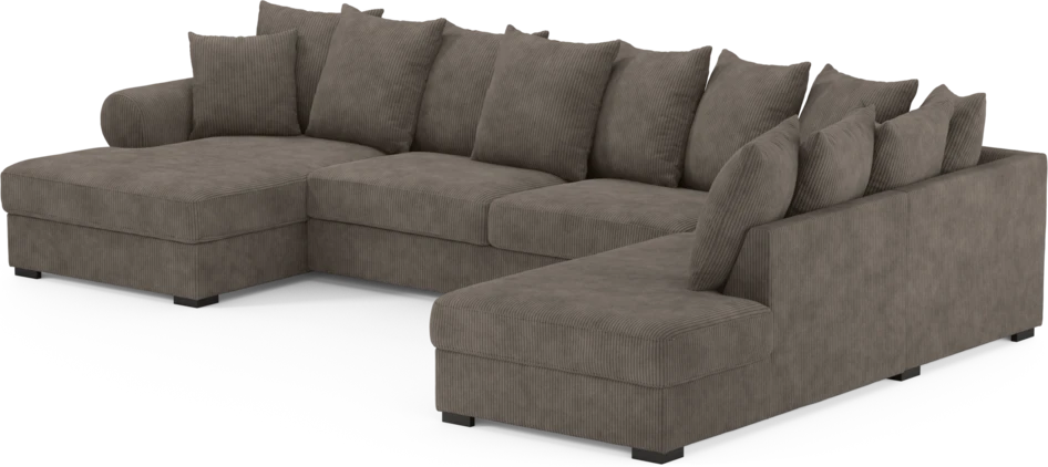 Town - 3-sits soffa med divan höger och schäslong vänster - Brun
