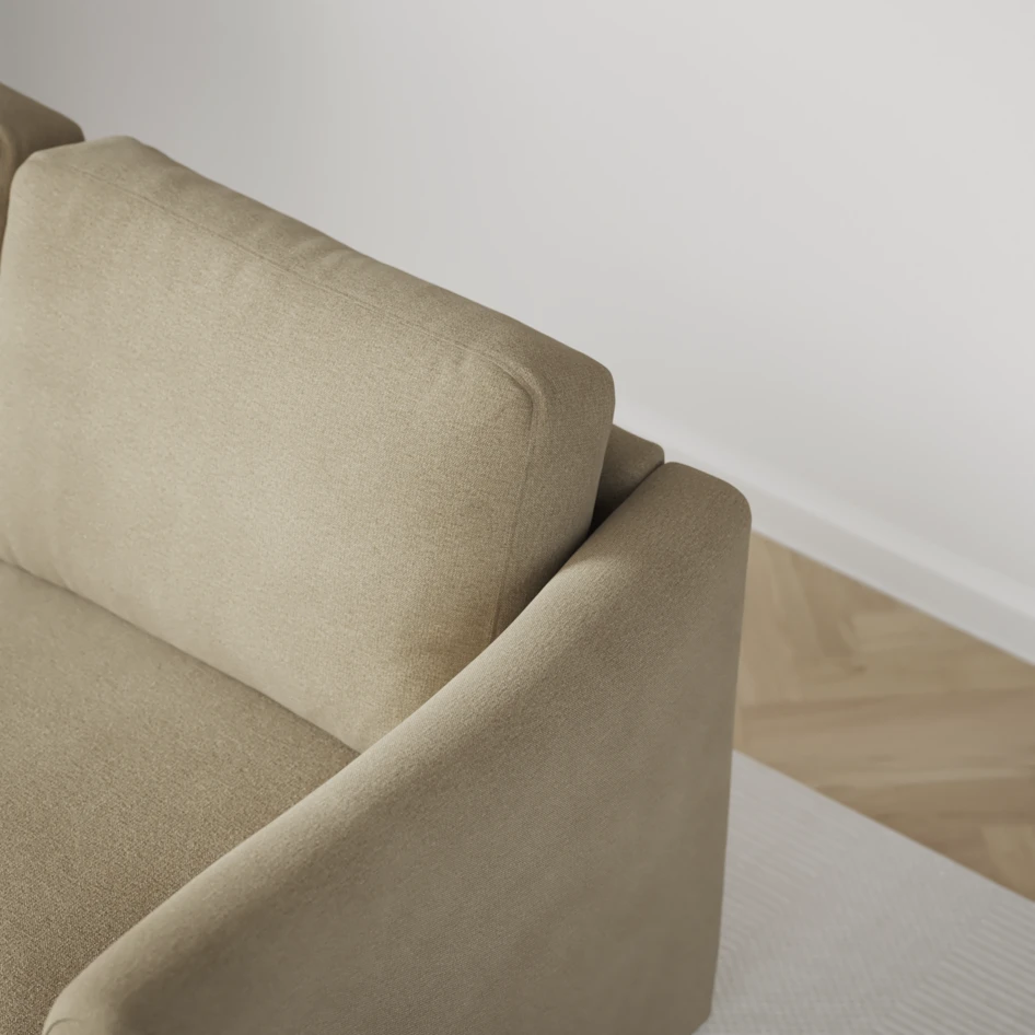 Öland - Bäddsoffa med schäslong vänster och divan höger - Beige
