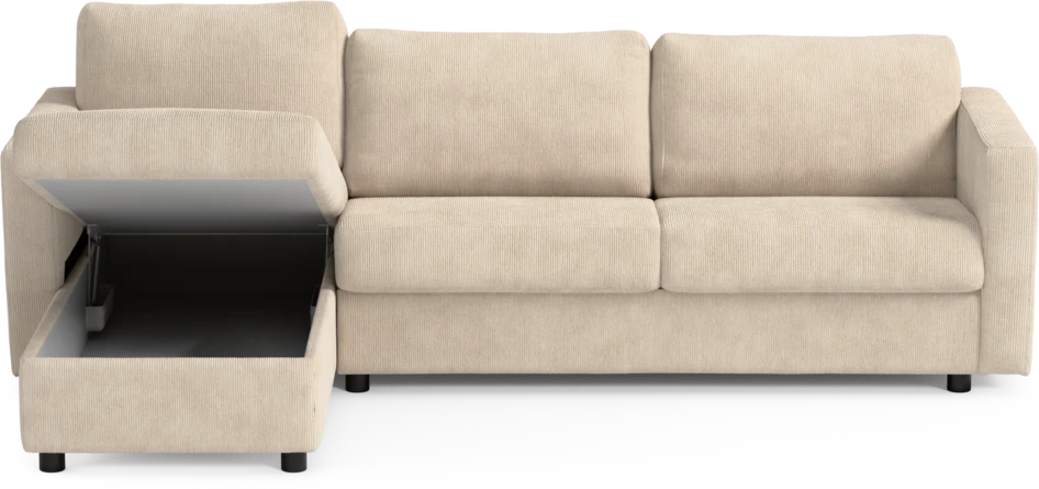 Lindö - Bäddsoffa 2,5-sits med schäslong, vändbar - Beige