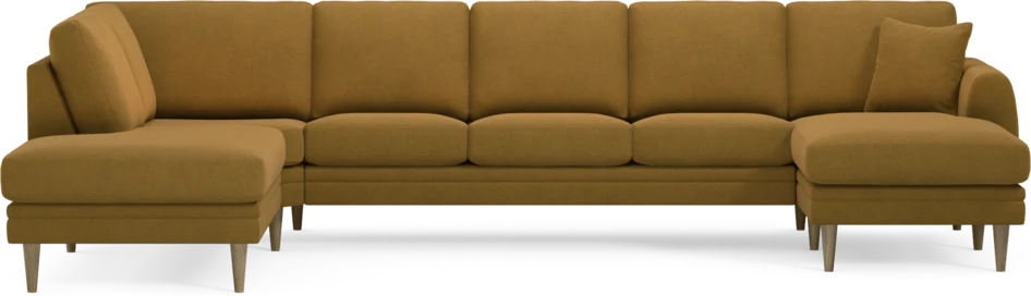 Eden - 3-sits soffa med divan vänster och schäslong höger - Gul