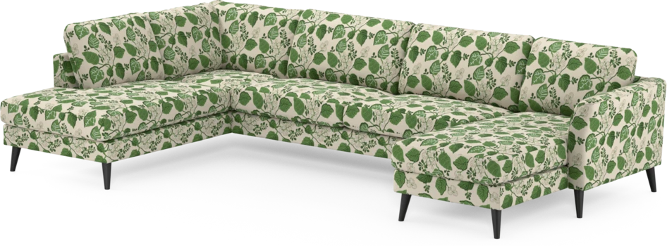 Bridge - 3-sits soffa med divan vänster och schäslong höger - Grön
