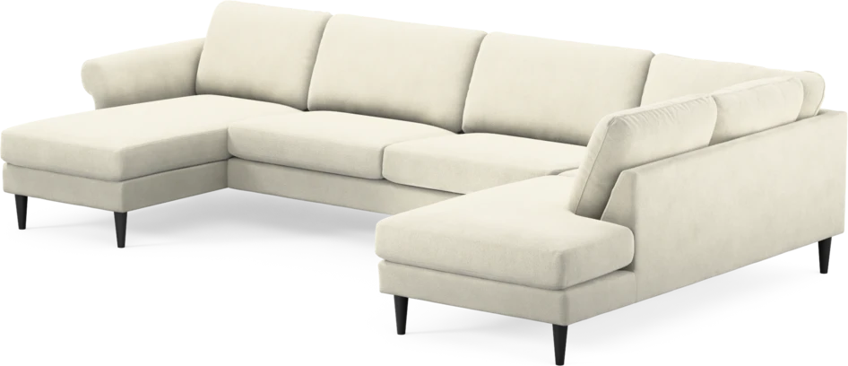 Bridge - 3-sits soffa med schäslong vänster och divan höger - Vit