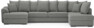 Town - 3-sits soffa med divan höger och schäslong vänster - Grå