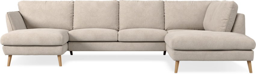 Madison - 2-sits soffa med schäslong vänster och divan höger - Vit