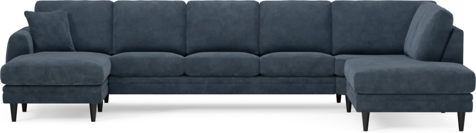 Eden - 3-sits soffa med schäslong vänster och divan höger - Blå