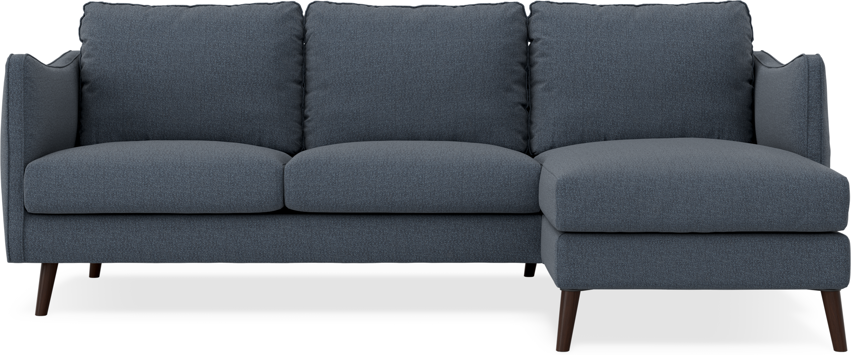 Madison Lux - 2-sits soffa med schäslong höger - Blå