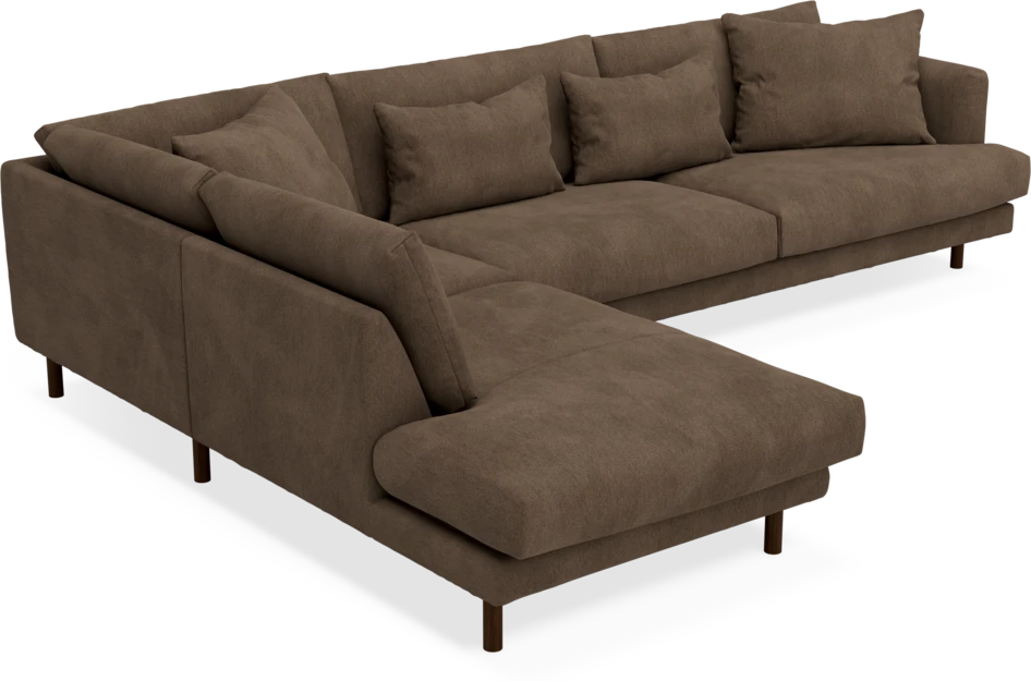 Harper - 3-sits soffa med divan vänster - Brun