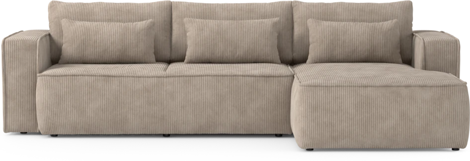 Ide - Bäddsoffa 3-sits med schäslong höger - Beige