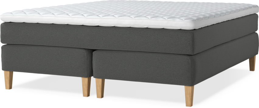 Delux Sense - Kontinentalsäng, dubbelsäng med bäddmadrass - Grå