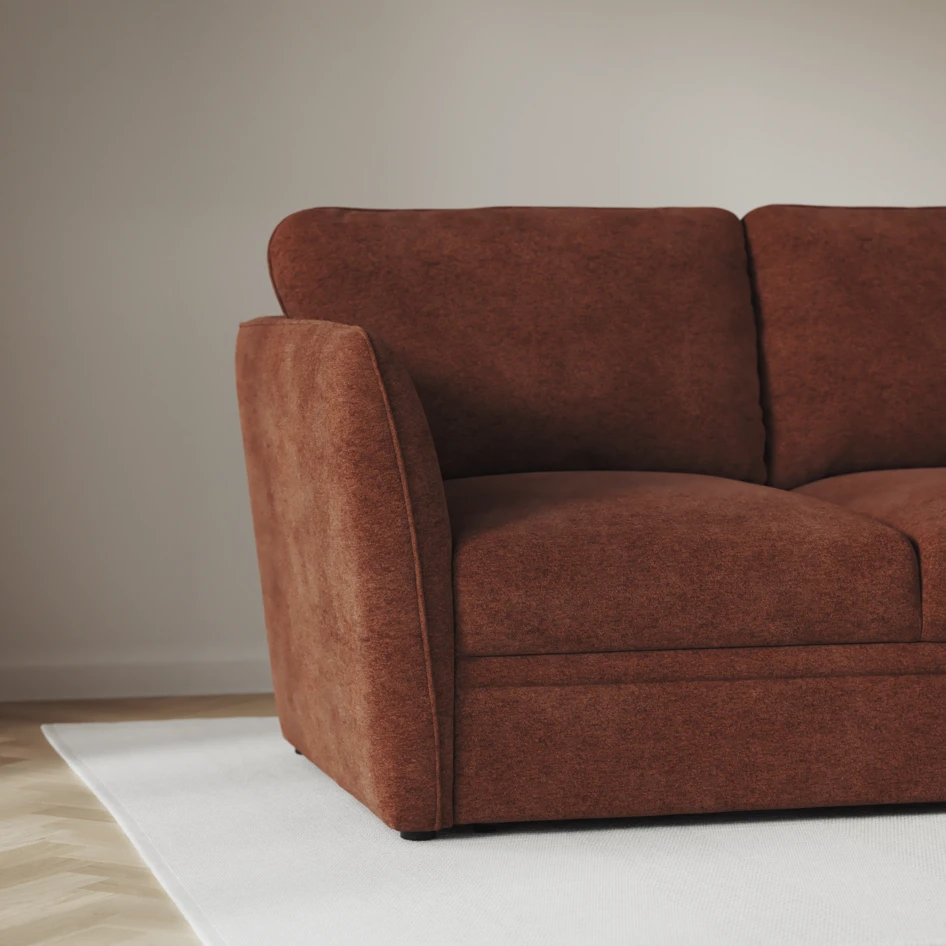 Öland - Bäddsoffa med schäslong vänster och divan höger - Orange