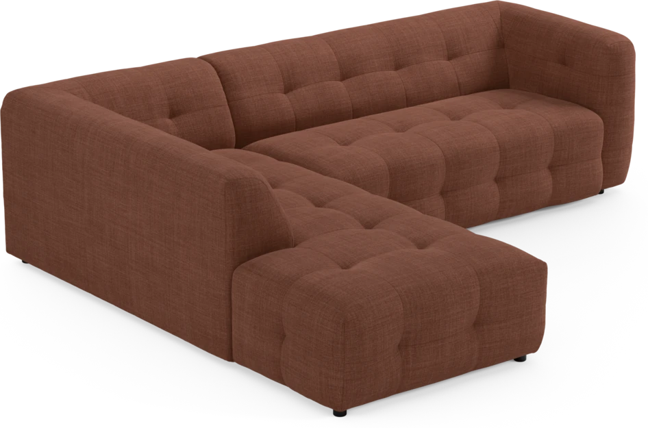Bella - 3-sits soffa med divan vänster - Orange
