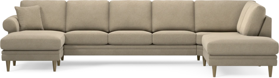 Eden - 3-sits soffa med schäslong vänster och divan höger - Beige