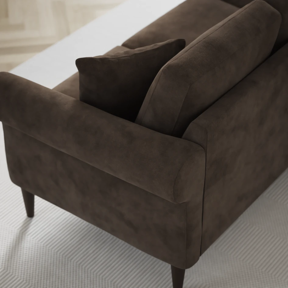 Eden - 3-sits soffa svängd - Brun