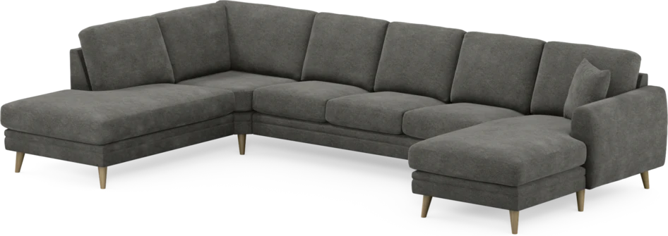 Eden - 3-sits soffa med divan vänster och schäslong höger - Grå
