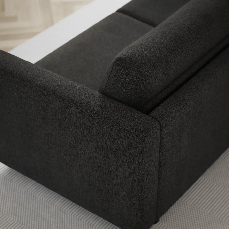 Lindö - Bäddsoffa 2,5-sits med schäslong, vändbar - Svart