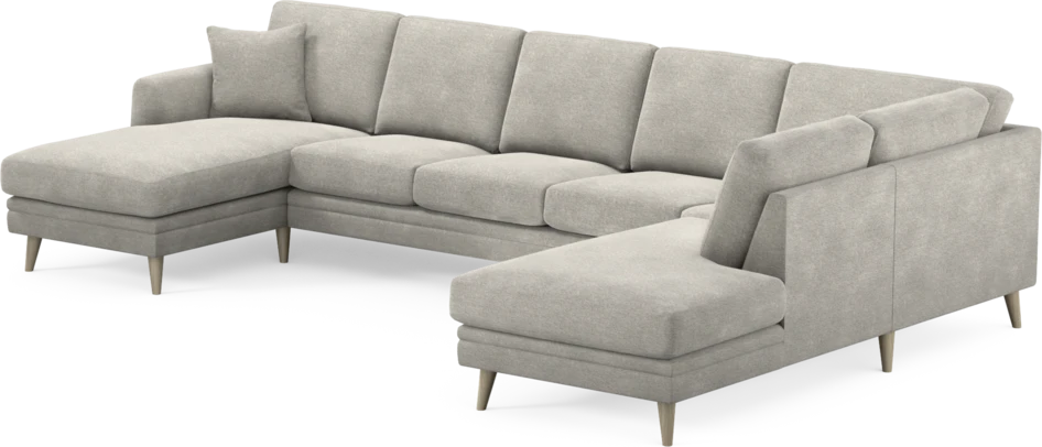 Eden - 3-sits soffa med schäslong vänster och divan höger - Grå