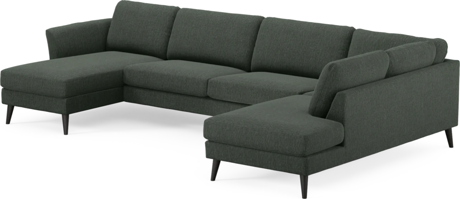 Bridge - 3-sits soffa med schäslong vänster och divan höger - Grön