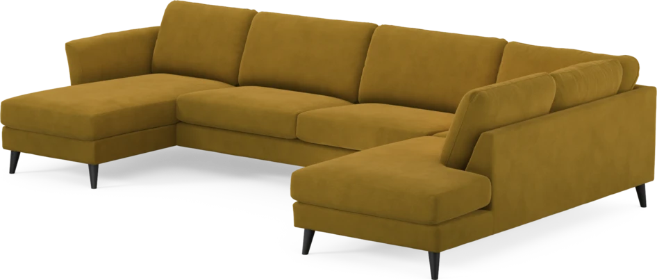 Bridge - 3-sits soffa med schäslong vänster och divan höger - Gul