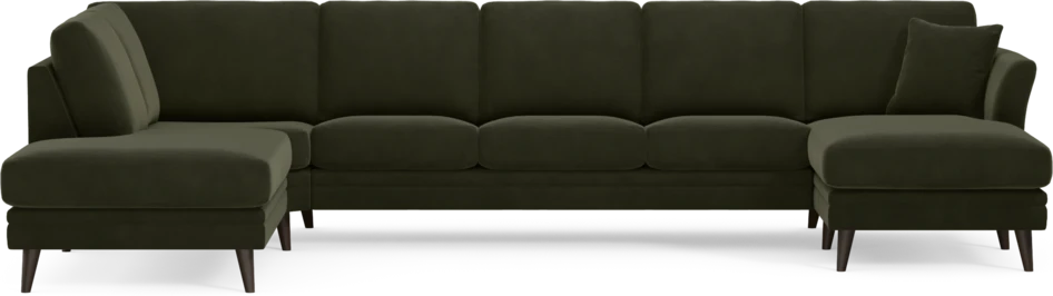 Eden - 3-sits soffa med divan vänster och schäslong höger - Grön