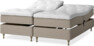 Delux Sense - Ställbar säng, dubbelsäng med bäddmadrass - Beige