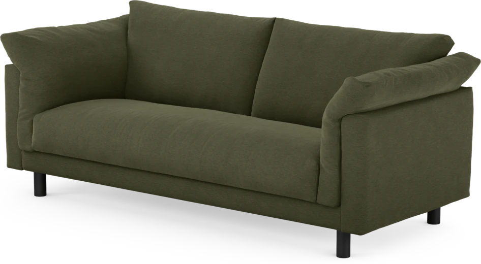 Cherrie - 2,5-sits soffa, hel dyna, fast klädsel - Grön