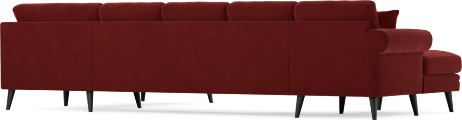 Eden - 3-sits soffa med schäslong vänster och divan höger - Röd