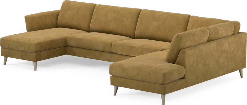 Bridge - 3-sits soffa med schäslong vänster och divan höger - Gul