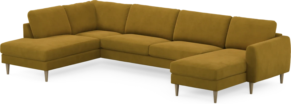 Bridge - 3-sits soffa med divan vänster och schäslong höger - Gul