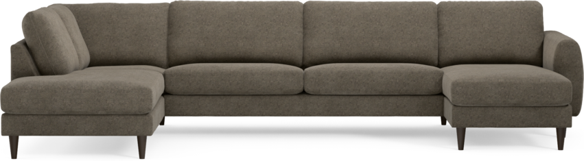 Bridge - 3-sits soffa med divan vänster och schäslong höger - Brun