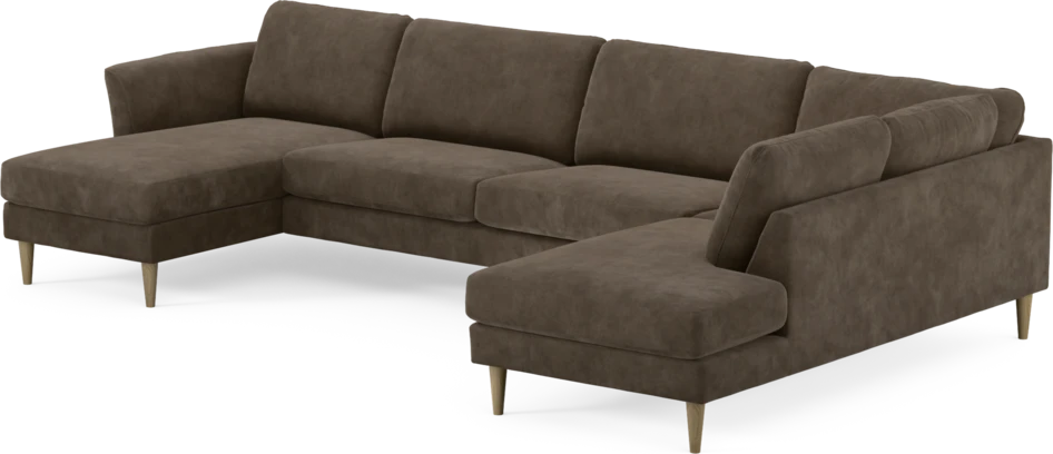 Bridge - 3-sits soffa med schäslong vänster och divan höger - Brun
