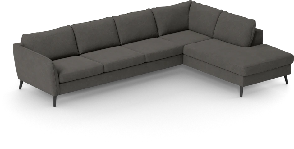 County - 3-sits soffa med divan höger - Brun